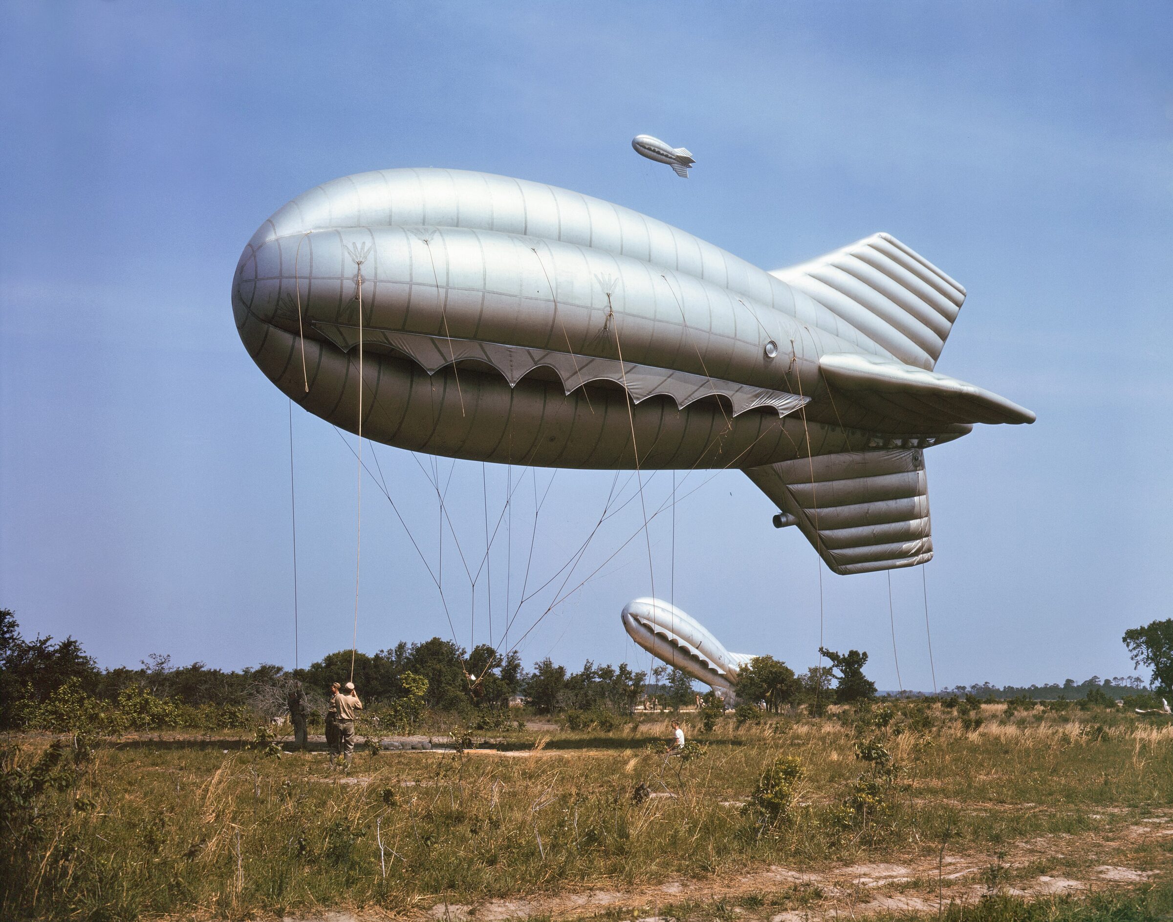 Historic barrage balloons at Parris Island, South Carolina