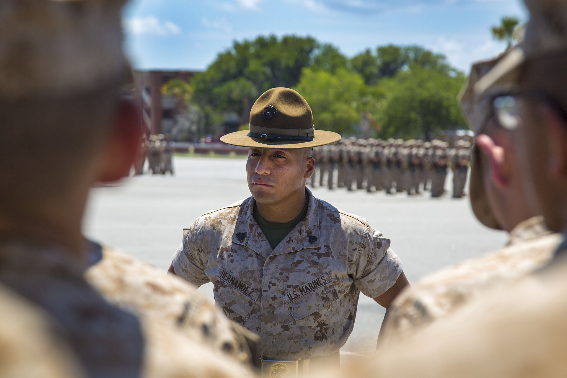 Marine recruits training at Parris Island